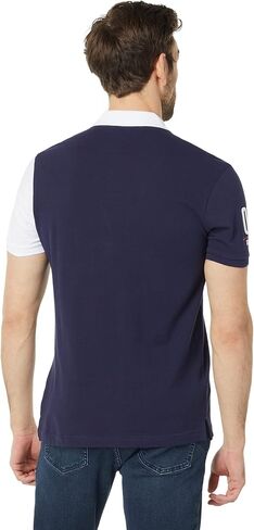 U.S. Polo Assn. Slim Fit Short Sleeve Vertical Color-Block Knit Polo White SM in Saudi Arabia