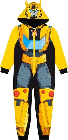 Transformers Bumblebee Fleece Onesie Pajamas for Boys | PJs | Sizes 4 To 10 in Saudi Arabia