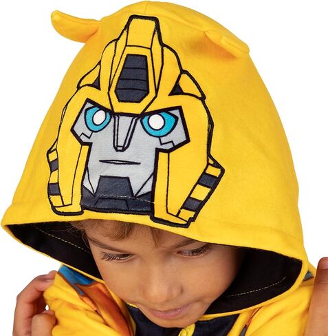 Transformers Bumblebee Fleece Onesie Pajamas for Boys | PJs | Sizes 4 To 10 in Saudi Arabia
