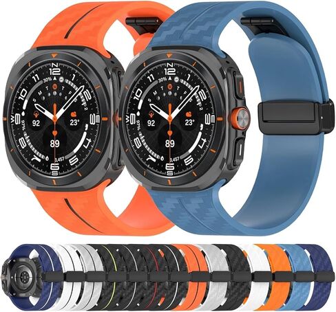 Carbon Fiber Pattern Strap for Galaxy Watch 7 Ultra 47mm Silicone Band for Galaxy Watch 7 Ultra Bracelet in Saudi Arabia