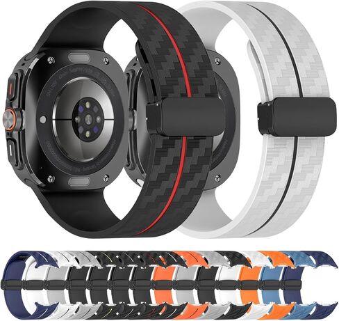 Carbon Fiber Pattern Strap for Galaxy Watch 7 Ultra 47mm Silicone Band for Galaxy Watch 7 Ultra Bracelet in Saudi Arabia