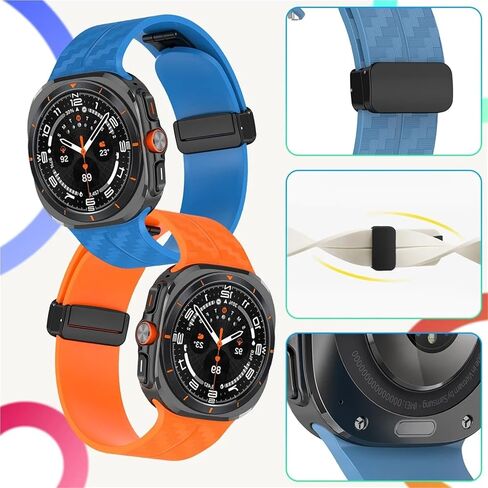 Carbon Fiber Pattern Strap for Galaxy Watch 7 Ultra 47mm Silicone Band for Galaxy Watch 7 Ultra Bracelet in Saudi Arabia