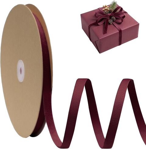 Red Velvet Ribbon Double Faced 3/8 Inch x 30 Yard Red Vintage Velvet Christmas Ribbon for Christmas Tree Crafts Wreath Gift Wrapping Bow Making and Wedding Decoration in Kuwait