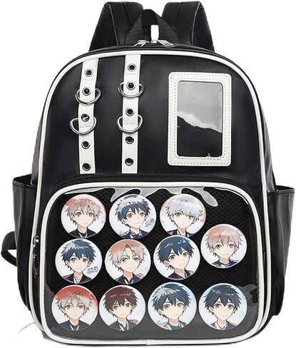 Girls Backpack Ita Bag with Pin Display Insert Y2k Bag for Anime Cosplay (Black) in Saudi Arabia