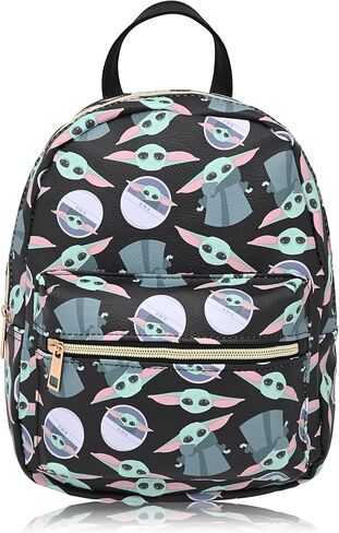 Fast Forward Star Wars Grogu Cute PU Leather 10" Mini Backpack Purse | Unisex Backpack for Women, Men | Baby Yoda Accessories in Saudi Arabia