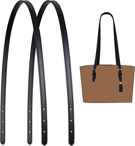 Doxo Handbag Replacement Straps – 2 Pack Microfiber Leather Purse Shoulder Straps for Coach Mollie 25, Taxi 21, Michael Kors Tote Bag, Fits All Handbags with 0.5" Tang Buckle, 31.9" Length (Black) in Saudi Arabia
