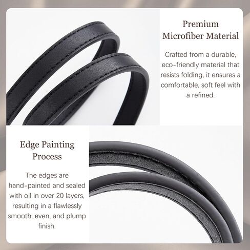 Doxo Handbag Replacement Straps – 2 Pack Microfiber Leather Purse Shoulder Straps for Coach Mollie 25, Taxi 21, Michael Kors Tote Bag, Fits All Handbags with 0.5" Tang Buckle, 31.9" Length (Black) in Saudi Arabia
