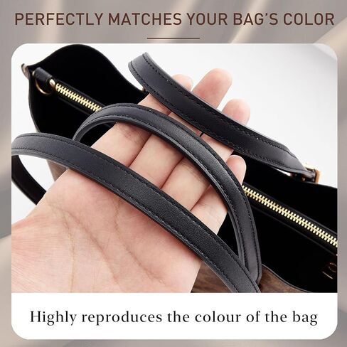 Doxo Handbag Replacement Straps – 2 Pack Microfiber Leather Purse Shoulder Straps for Coach Mollie 25, Taxi 21, Michael Kors Tote Bag, Fits All Handbags with 0.5" Tang Buckle, 31.9" Length (Black) in Saudi Arabia