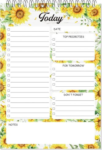 Gueevin Highland Cow Gifts To Do List Notepad 8.7 x 6 Inch Big Note Pads 50 Sheets Spiral Work Planner Reminder Christmas Party Gifts for Desk Accessories Office Supplies Women Men Friends in Saudi Arabia