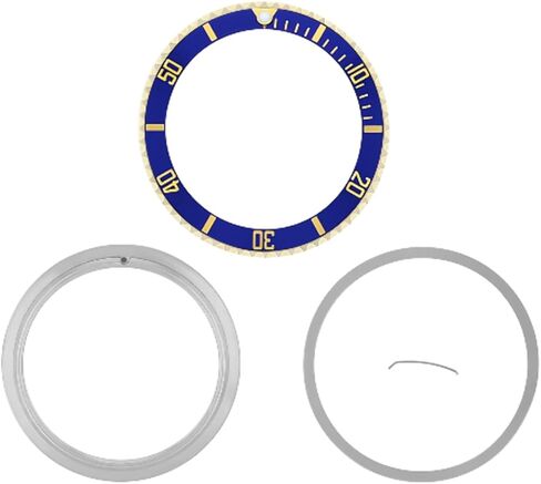 إطار وإدراج Ewatchparts متوافق مع رولكس طاقم الغواصة 16800 16808 16610 16613 16618 مطلي بالذهب الأزرق in Kuwait