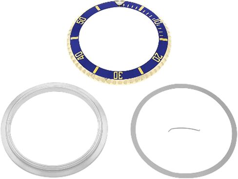 إطار وإدراج Ewatchparts متوافق مع رولكس طاقم الغواصة 16800 16808 16610 16613 16618 مطلي بالذهب الأزرق in Kuwait