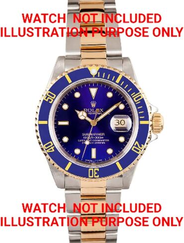 إطار وإدراج Ewatchparts متوافق مع رولكس طاقم الغواصة 16800 16808 16610 16613 16618 مطلي بالذهب الأزرق in Kuwait