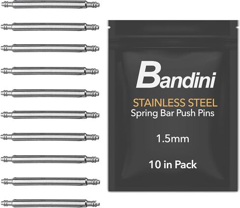 10 x Stainless Steel Spring Bars for Watch Band, 10 push pins for Watch Straps (1.5mm thick), 7mm to 30mm in Saudi Arabia