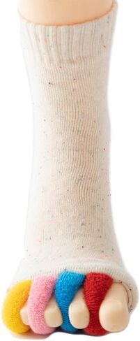 Harssidanzar Women's Warm Adults Soft House Washable Cute Alignment Socks with Toe Separators RL041US in Saudi Arabia