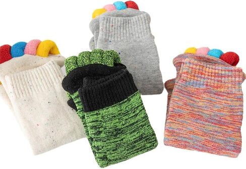 Harssidanzar Women's Warm Adults Soft House Washable Cute Alignment Socks with Toe Separators RL041US in Saudi Arabia