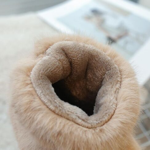 أحذية شتوية قطيفة للفتيات، أحذية ثلج فروي للأطفال الصغار مع بطانة من الصوف، أحذية شتوية دافئة من القطيفة سهلة الارتداء in Kuwait