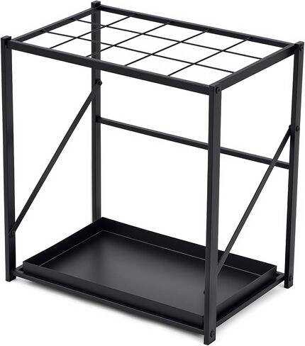 Folding Umbrella Storage Stand Rack Holder Organizer Free Standing Umbrella Rack with Removable Drip Tray for Entryway Home Office Hotel Entry Hallway(L18.31 X W11.89 X H19.69 Inch) in Saudi Arabia