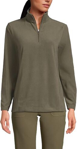 Lands' End Womens Anyweather Quarter Zip Fleece Pullover Forest Moss Tall Large in Saudi Arabia
