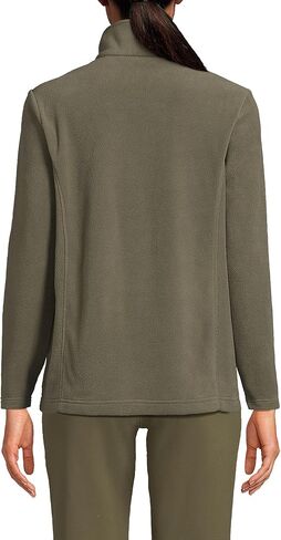 Lands' End Womens Anyweather Quarter Zip Fleece Pullover Forest Moss Tall Large in Saudi Arabia