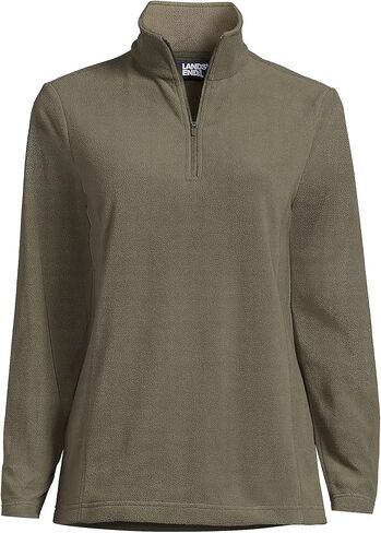 Lands' End Womens Anyweather Quarter Zip Fleece Pullover Forest Moss Tall Large in Saudi Arabia