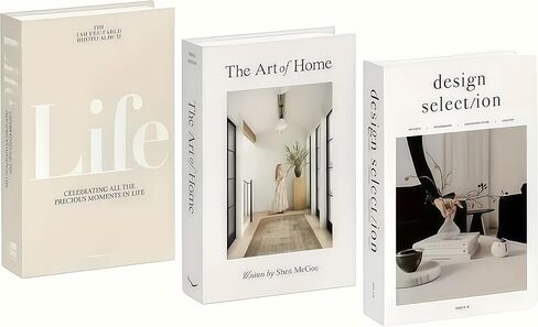 3 Pieces Decorative Book Set, Modern Faux Books for Home Decor, White and Beige for Home Decor, Room Decor Entryways,Living, 10.5 x 6.7 x 1.65 inches in Saudi Arabia