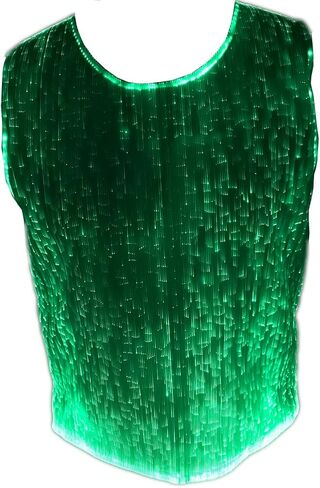Fiber Optic Light up Hip Hop Festival Tank Top T Shirts RGB LED Clothing for Men,Mobile APP Control in Saudi Arabia