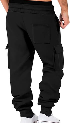 الرجال البضائع Sweatpants الصوف عادية الركض سراويل للتسلق السراويل العرق الفضفاضة للرجال الجري تجريب رياضي مع جيوب in Kuwait