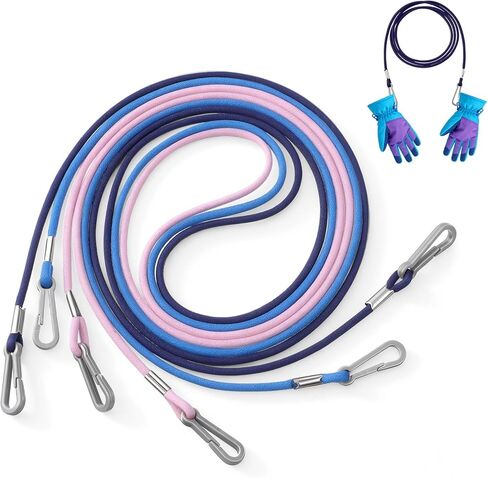 Ciieeo 3-Pack Kids Glove Clips with Strap Winter Outdoor Snow Activities Assorted Colors for Winter in Saudi Arabia