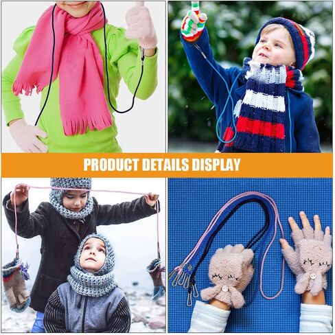 Ciieeo 3-Pack Kids Glove Clips with Strap Winter Outdoor Snow Activities Assorted Colors for Winter in Saudi Arabia