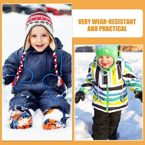 Ciieeo 3-Pack Kids Glove Clips with Strap Winter Outdoor Snow Activities Assorted Colors for Winter in Saudi Arabia