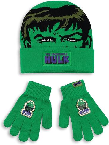 مجموعة قفازات وقفازات باللون الأخضر من Marvel The Incredible Hulk Boys | إكسسوارات تدفئة الشتاء للأطفال in Saudi Arabia
