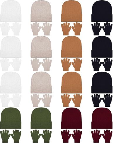 Kids Winter Beanie and Gloves Set Knit Hat Gloves Bulk Warm Unisex Cold Weather Hat for Donation in Saudi Arabia