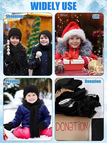 150 Pcs Bulk Kids Winter warm kit Hat Glove Scarf Sock and Organza Bags, Homeless Care Package Supplies Winter Gift in Saudi Arabia