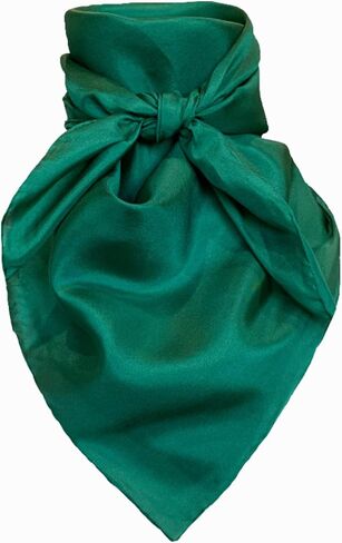 XL 42 Inch Wild Rag Silk Scarf Western Cowboy Bandana (Forest Green) in Saudi Arabia