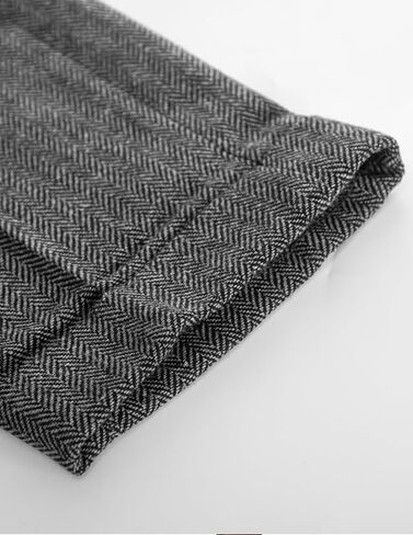 PJ PAUL JONES Mens Tweed Herringbone Pants Winter Warm Business Dress Pants for Wedding Grey in Saudi Arabia