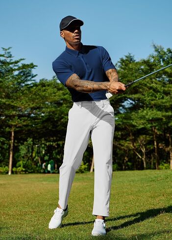 Mens Golf Pants Stretch Dress Pants Slim Fit Quick Dry Casual Work Pants with Pockets 30"/32" in Saudi Arabia