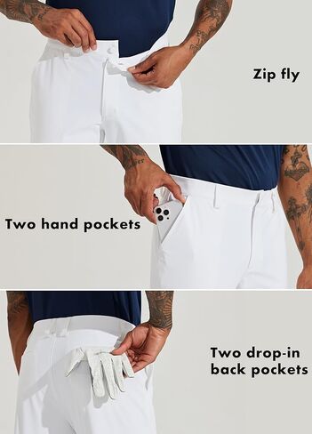 Mens Golf Pants Stretch Dress Pants Slim Fit Quick Dry Casual Work Pants with Pockets 30"/32" in Saudi Arabia