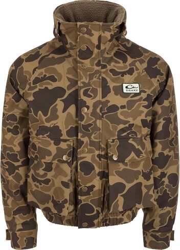 Drake Waterfowl mens Sport Bomber Fleece Lined Weather-resistant Camo Hunting Jacket W/Adjustable Cuffs in Saudi Arabia