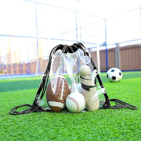 حقيبة ظهر برباط شفاف، 12 × 12 × 6 حقائب صغيرة برباط شفاف لأحداث الملاعب والعمل والمهرجانات والأحداث الرياضية، أسود in Kuwait