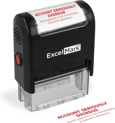 Caution 90 Days Past Due - Self Inking Bill Collection Stamp in Red Ink in Saudi Arabia