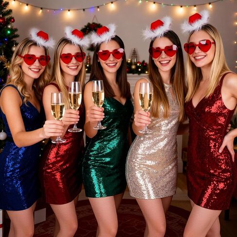 Cowboy Hat Headband Santa Christmas Cowboy Hat with Sunglasses for Women Men Costume Headwear Christmas Cowboy Party Favor in Saudi Arabia