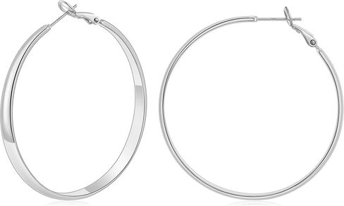 Gacimy 5mm Wide Gold Hoop Earrings for Women, 14K Gold Plated Hoops with 925 Sterling Silver Post, Hypoallergenic Earrings for Women in Saudi Arabia