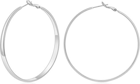 Gacimy 5mm Wide Gold Hoop Earrings for Women, 14K Gold Plated Hoops with 925 Sterling Silver Post, Hypoallergenic Earrings for Women in Saudi Arabia