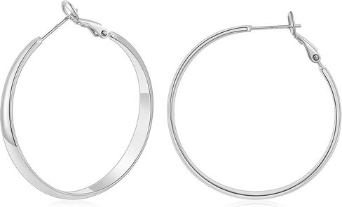 Gacimy 5mm Wide Gold Hoop Earrings for Women, 14K Gold Plated Hoops with 925 Sterling Silver Post, Hypoallergenic Earrings for Women in Saudi Arabia