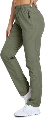 29" Inseam Women's Golf Pants 3 Zipper Pockets Quick Dry Lightweight Stretch Travel Pants Petite Business Casual Work Slacks in Saudi Arabia