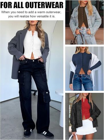 Womens Ribbed Button Down Long Sleeve Top Knit Button Up Fitted Cardigans Cropped Cute Fall Going Out Tops for Women in Saudi Arabia
