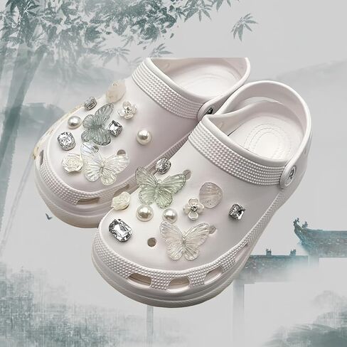 Camellia Butterfly Shoes Charm - Cute Shoe Decoration Accessories for Girls&Women Gifts in Saudi Arabia