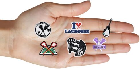 Girls & Boys Lacrosse Shoe Charms – 6 PCS Shoes Charms, Lacrosse Cleats Accessories, Sports Shoe Decorations, Party Favors & Gifts for Kids, Teens, and Lacrosse Fans in Kuwait