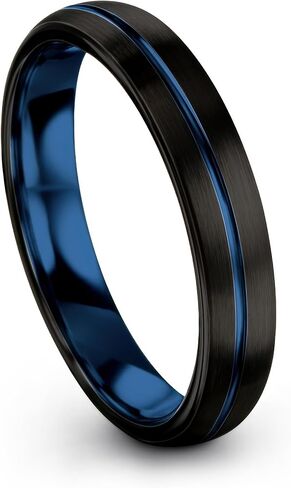 Tungsten Carbide Wedding Band Ring 10mm 8mm 6mm 4mm for Men Women Blue Black Center Line Dome Black Brushed Polished Personalized Custom Engraving Anniversary Engagement in Saudi Arabia