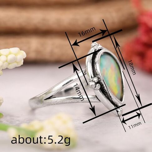 1pc Vintage Gemstones Ring for Women Ideal for Parties and Dates Versatile Trendy Birthday Gifts in Saudi Arabia